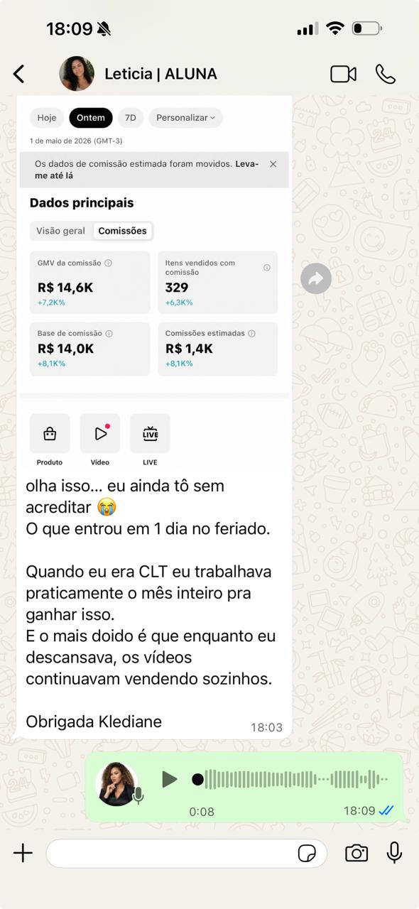 Depoimento de Leticia com vendas no feriado