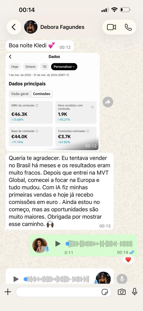 Depoimento de Debora Fagundes com resultados em comissões